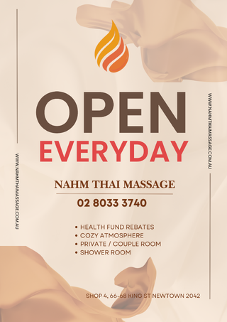 Re-location at Nahm Thai Massage Newtown Sydney